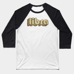 Libra // Vintage Rainbow Typography Style // 70s Baseball T-Shirt